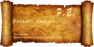 Palkó Evelin névjegykártya